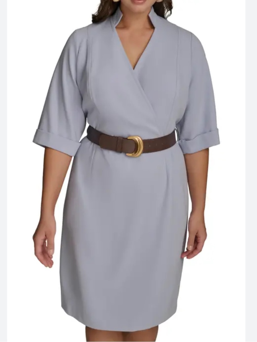 Donna Karan Cady Belted Sheath Dress
